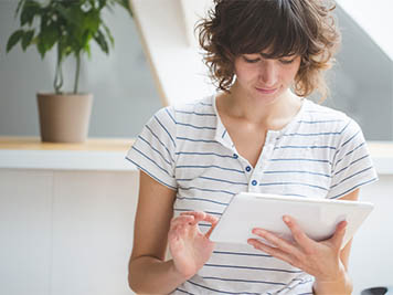 Woman using tablet