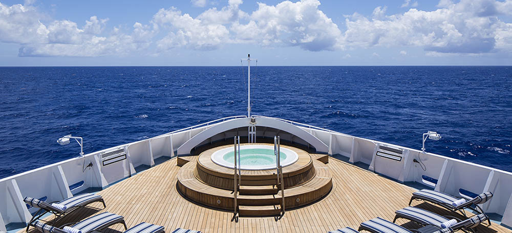 View from front of all-suite star plus class yacht